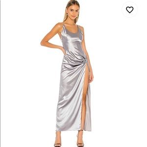 Superdown Cerina Maxi Dress in Silver NWT Small